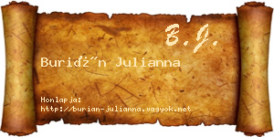 Burián Julianna névjegykártya